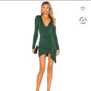 Martyna Deep V Dress Emerald X Revolve